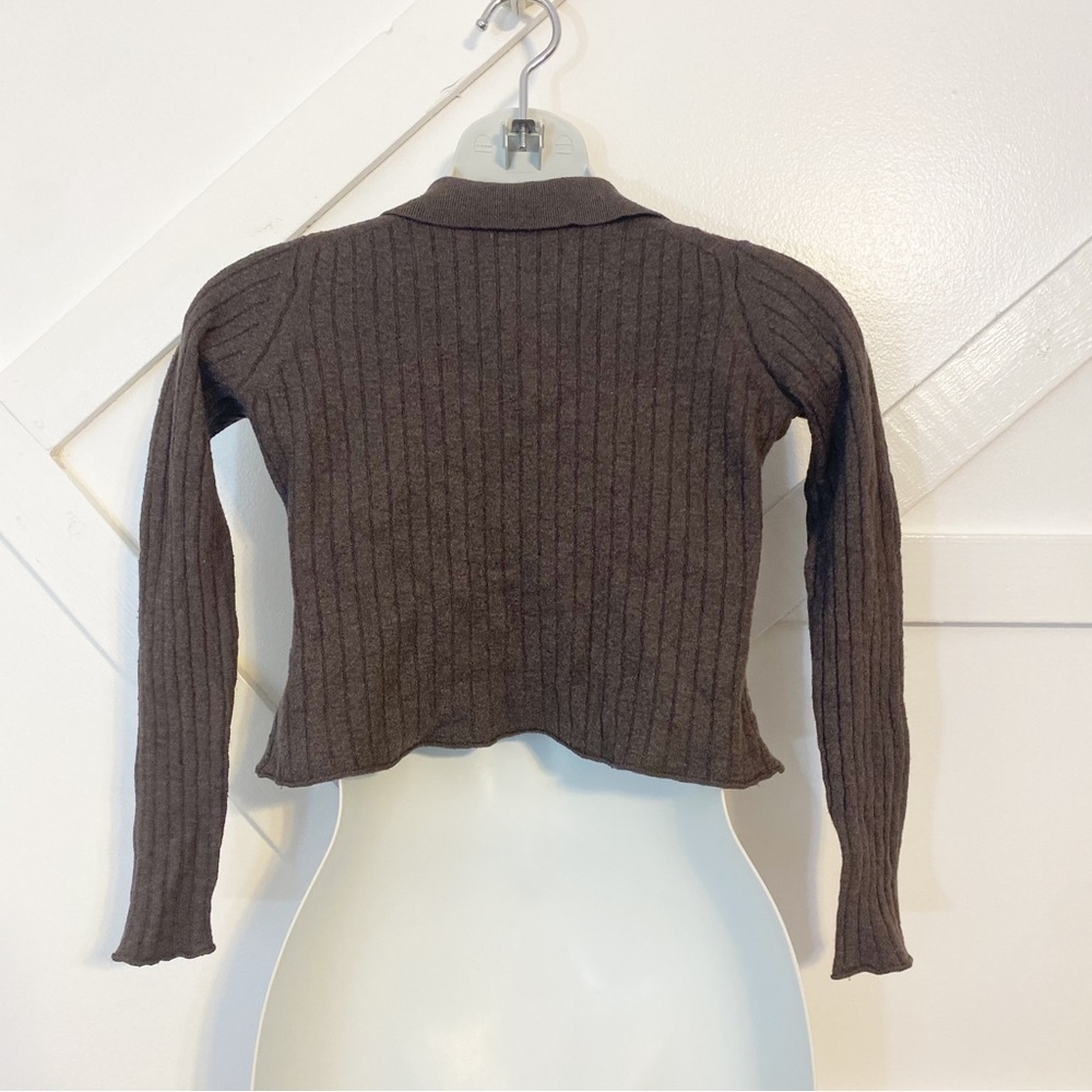 Vince Ribbed Knit Pullover Button Up Collared Pol… - image 6